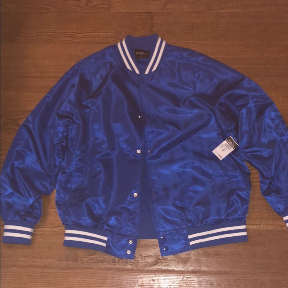 Men’s Blue Carbon Bomber Jacket Size Medium